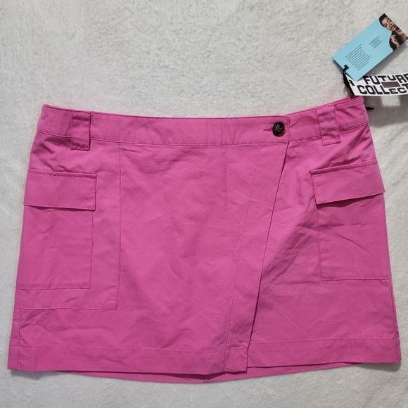 Future Collective Dresses & Skirts - NWT Future Collective Gabriella Karefa-Johnson Hot Pink Wrap Mini Skirt Size 16